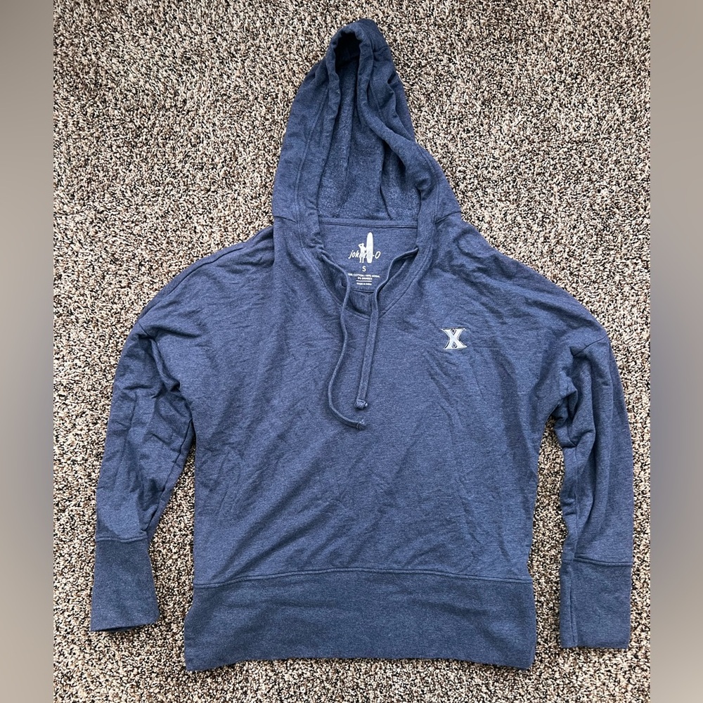 Johnnie-O Xavier University Hoodie Size S Blue Soft Cotton-Modal Blend
